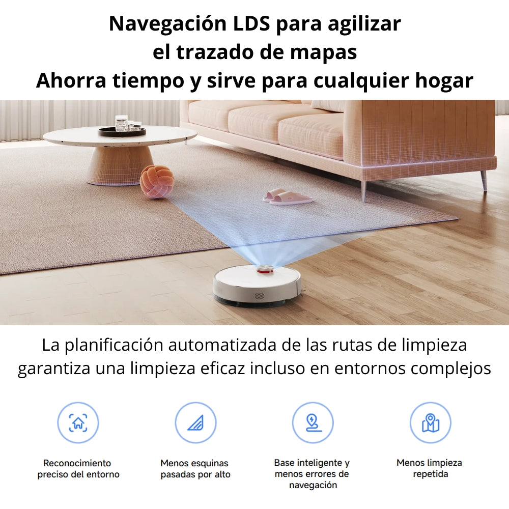 Aspiradora y Trapeadora Inteligente Xiaomi Robot Vacuum S40 con Láser LDS, 10000Pa, 5200mAh