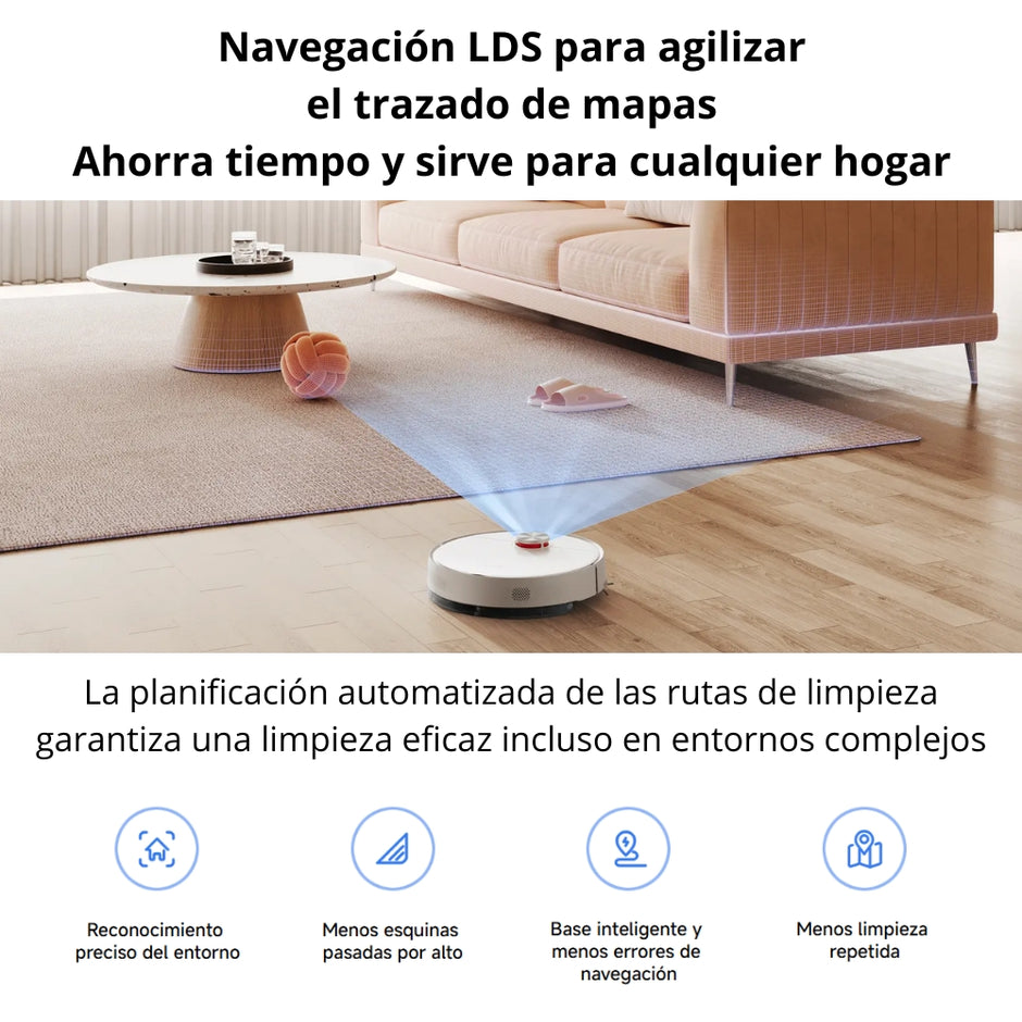 Aspiradora y Trapeadora Inteligente Xiaomi Robot Vacuum S40 con Láser LDS, 10000Pa, 5200mAh
