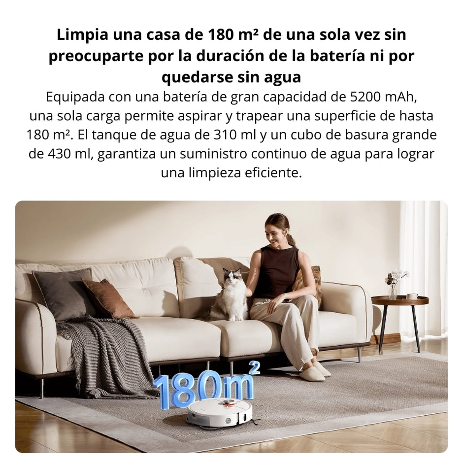 Robot Aspiradora Trapeadora Xiaomi S40 Pro 15000Pa Base Omni Secado Aire AI - Blanco