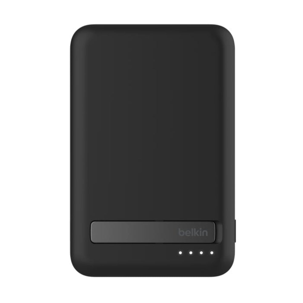 Batería Portátil Power Bank Belkin BoostCharge Pro 5000mAh MagSafe Qi2 Carga Rápida 15W y Stand - Negro