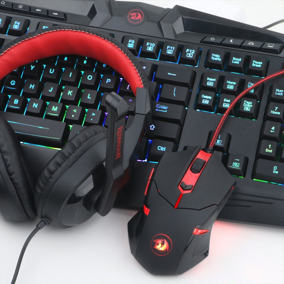 Combo Gamer 4en1 Redragon S101: Teclado, Mouse, Pad, Diadema