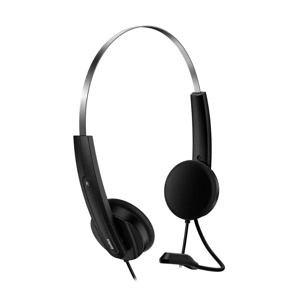 Audifonos Diadema Genius HS-220U Con Micrófono USB-A Botón AI Copilot - Negro