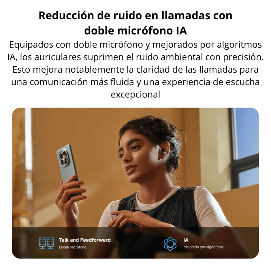 Audífonos Inalámbricos Xiaomi Redmi Buds 8 Active TWS Bluetooth 5.4 Micrófono Dual IA 37h Batería, IP54 - Negro