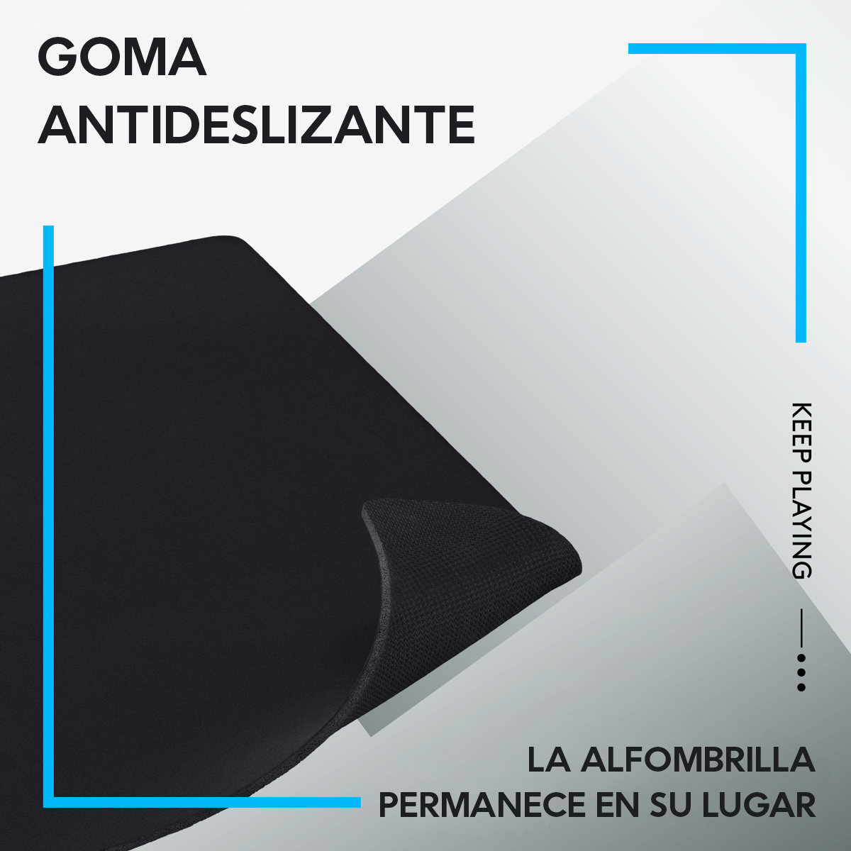 Mouse Pad Alfombrilla Gamer Logitech G840 Desk Mat Tela XL 900x400x3mm Fricción Moderada Base Goma - Negro