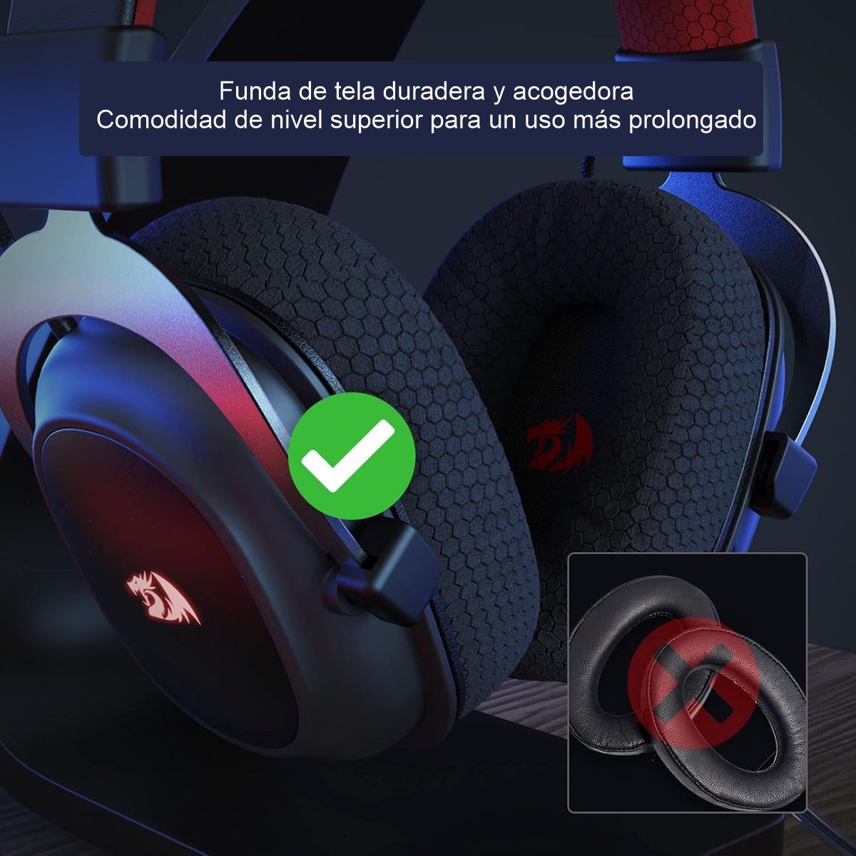 Audífonos Diadema Gamer Inalámbrica 7.1 Redragon Zeus H510 PRO Bluetooth/2.4GHz/USB Drivers 53mm - Negro