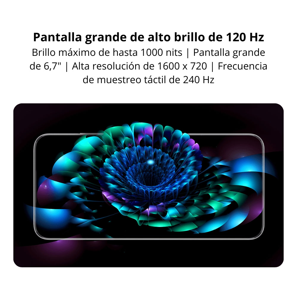 Celular Nubia Focus 2 5G Dual SIM IPS 6.7” HD+ 120Hz 256GB/8GB+12GB RAM Virtual 108MP AI 5000mAh - Blanco