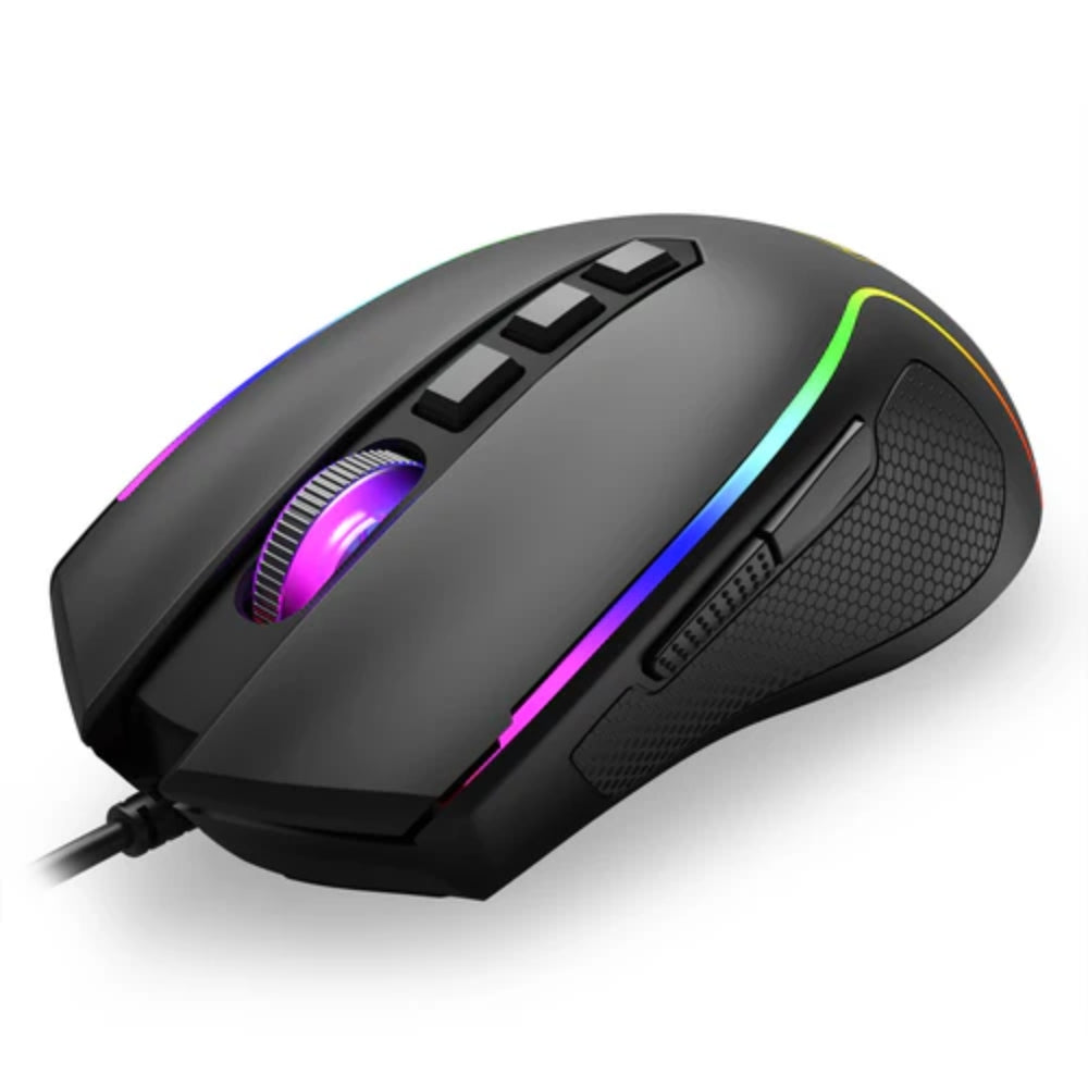 Mouse Gamer T-dagger Darkangel Lite, Iluminacion Rgb, 8 Botones Programables, 10000 Dpi