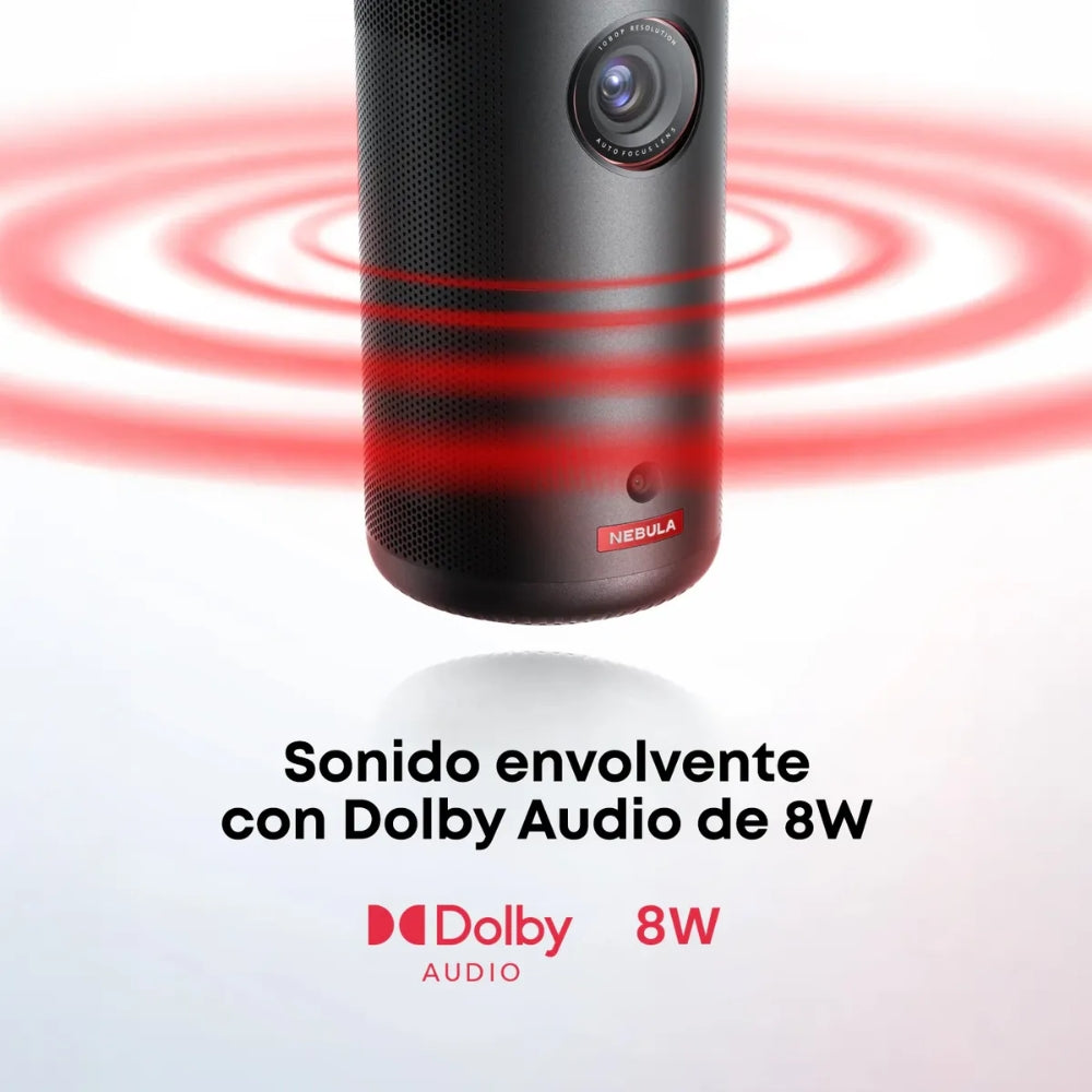 Proyector Portátil Nebula Capsule 3 Láser 1080p 200 Lumens ISO Hasta 120” Google TV Batería Dolby Digital