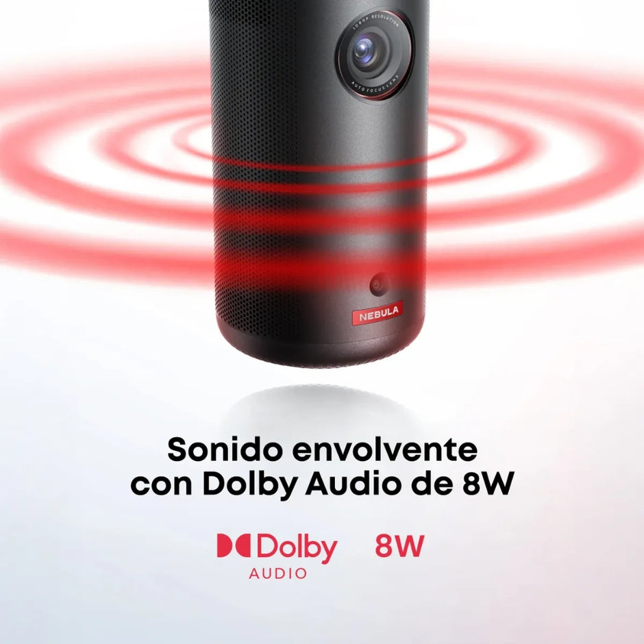 Proyector Portátil Nebula Capsule 3 Láser 1080p 200 Lumens ISO Hasta 120” Google TV Batería Dolby Digital