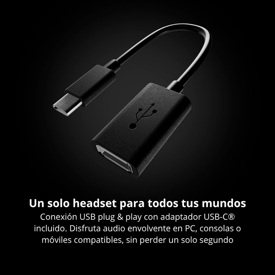 Diadema Gamer Primus Arcus 151T con Micrófono RGB USB-A y USB-C Sonido Envolvente 7.1 Negro