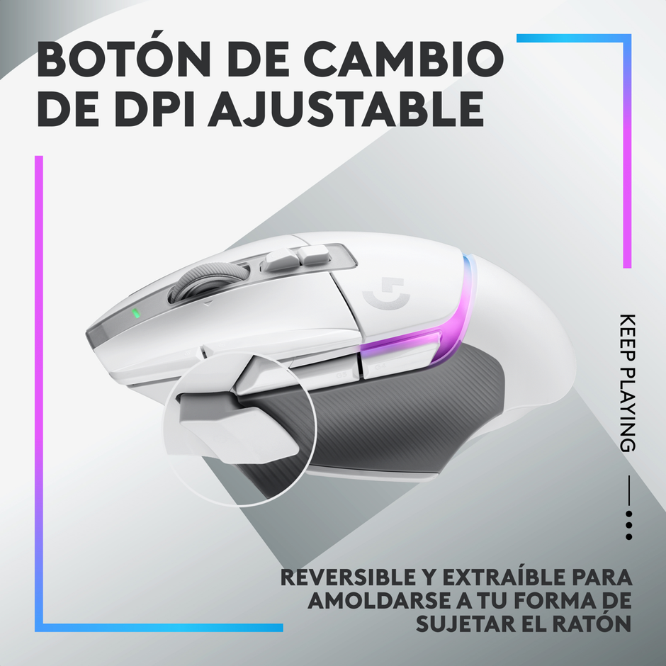 Mouse Gamer Inalámbrico Logitech G502 X PLUS RGB HERO 25K DPI 13 Botones - Blanco