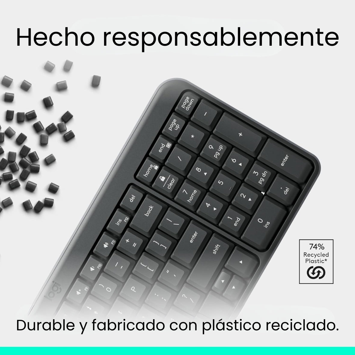 Teclado Bluetooth Inalámbrico Logitech K250 Compacto, Blanco