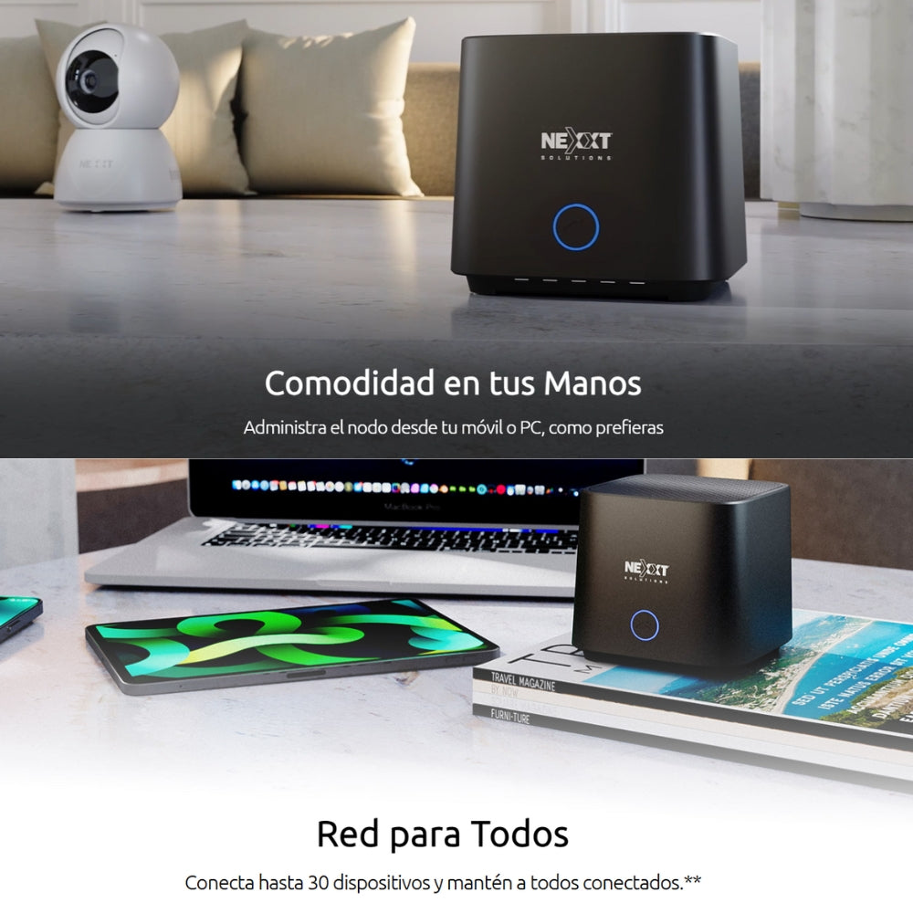 Router Nexxt Bolt Ac1200, Wi-fi 5, Tecnología Mesh, Compatible Google Home / Alexa / Siri, Negro