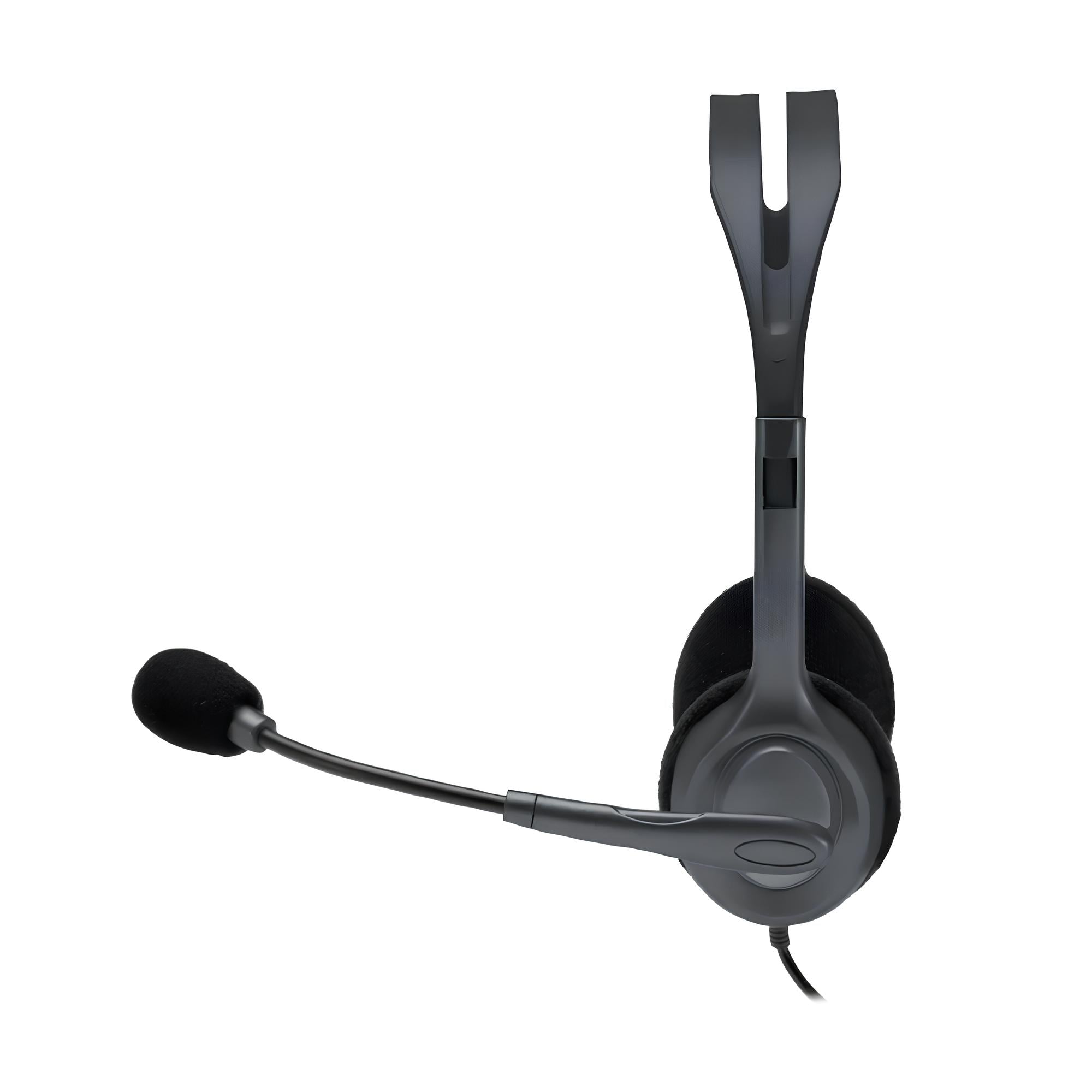 Audífonos Diadema Logitech H111 Estéreo Micrófono Reducción Ruido Conector 3.5mm PC Tablet Celular - Gris