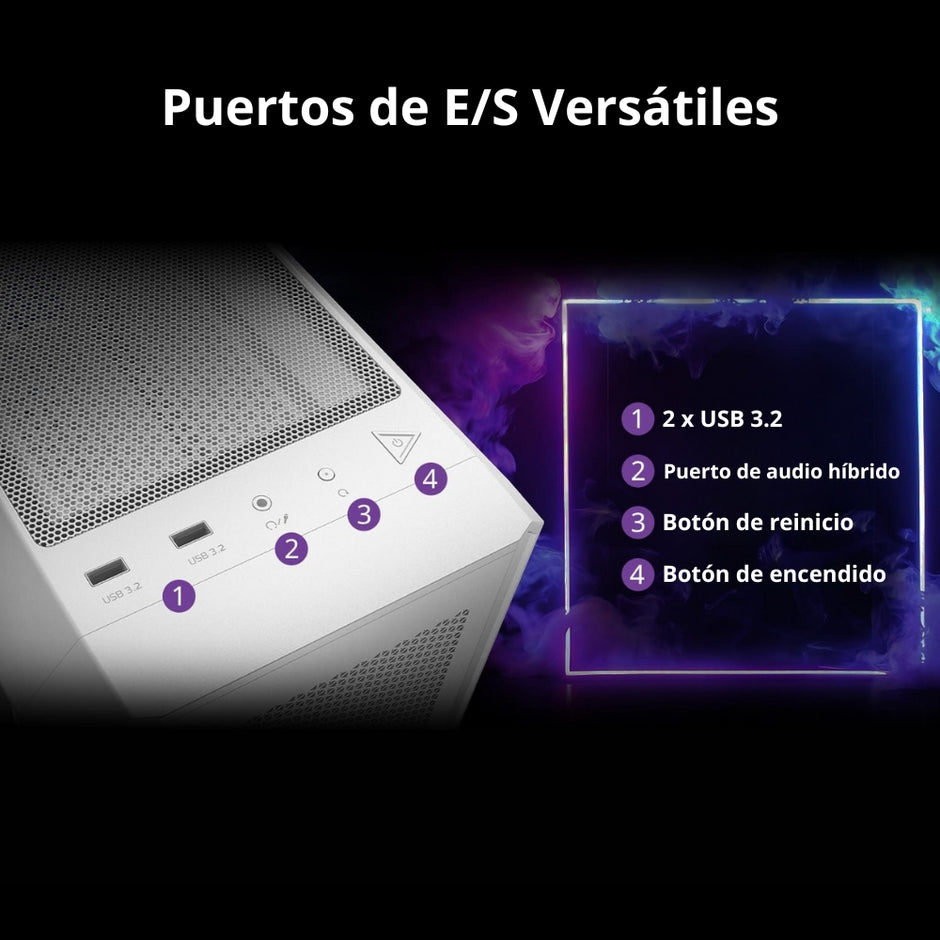 Gabinete Pc Gamer Adata XPG Valor Air Plus, Caja ATX Sin Fuente con 4 Coolers ARGB