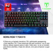 Teclado Gamer Mecanico T-dagger Bora Lite Rainbow con Switch Red, Blanco