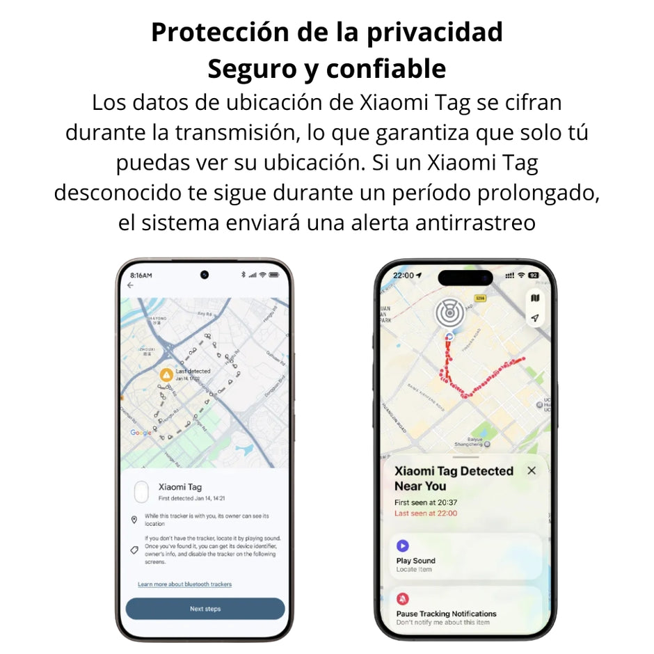 Localizador Smart Xiaomi Tag (4-Pack) Bluetooth Batería +1 Año IP67 Alarma App Redes Apple/Google AirTag