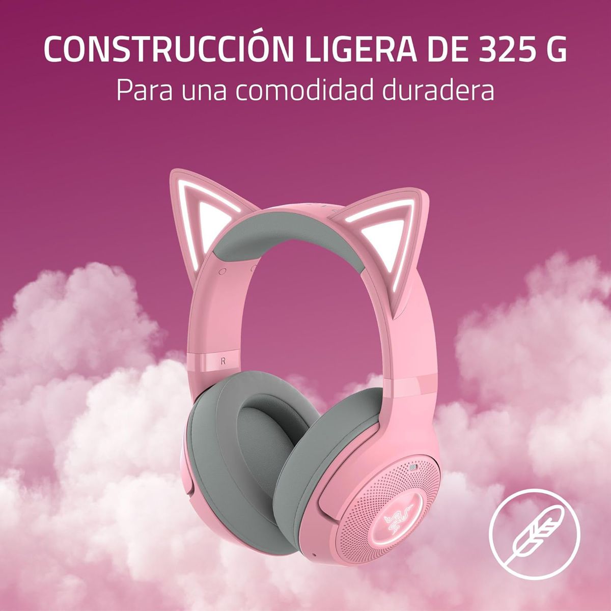 Audífonos Gamer Inalámbricos Razer Kraken Kitty V2 BT Rosa RGB