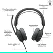 Audífonos Diadema Profesional Logitech Zone Wireless 2 ES Bluetooth ANC Híbrida Adaptativa - Grafito