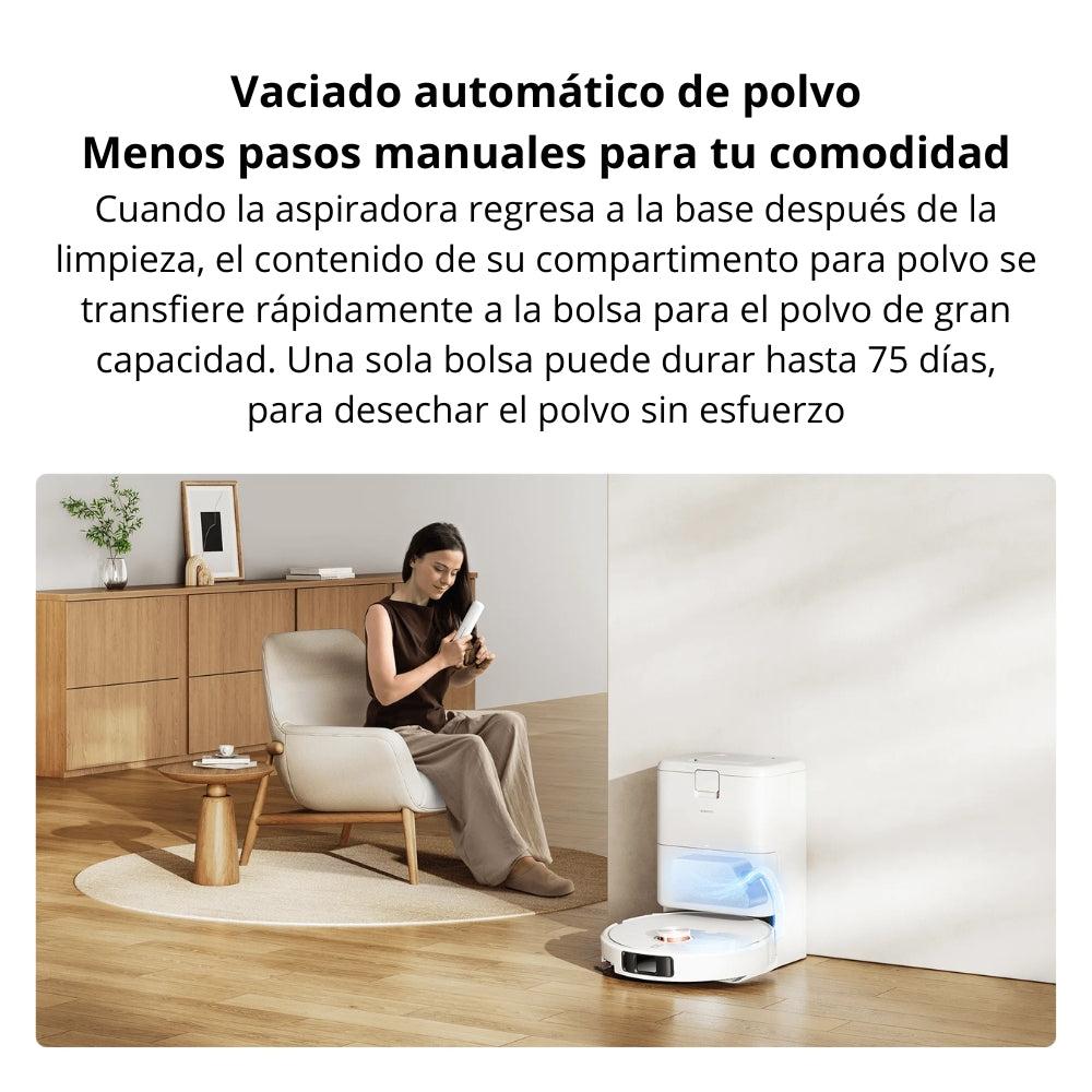 Aspiradora Robot Xiaomi H50 Pro 15000Pa Trapeado Brazos Extensibles Anti-Enredos Base Autovaciado 5200mAh
