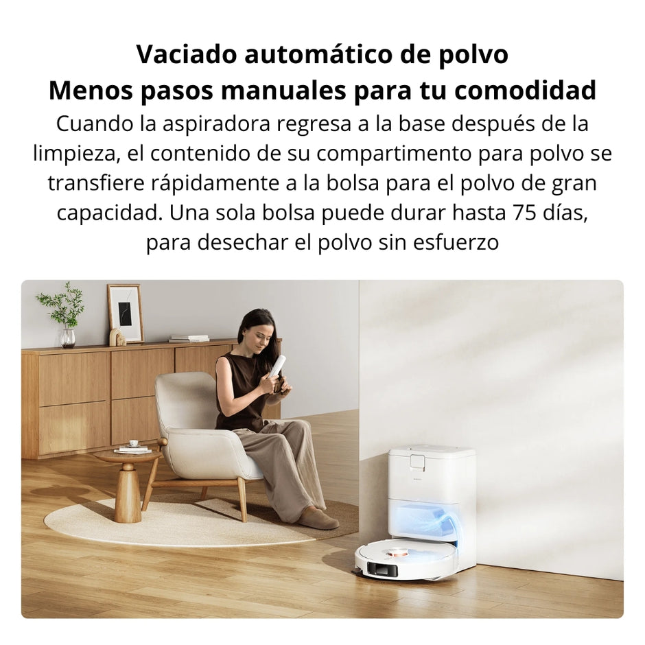 Aspiradora Robot Xiaomi H50 Pro 15000Pa Trapeado Brazos Extensibles Anti-Enredos Base Autovaciado 5200mAh
