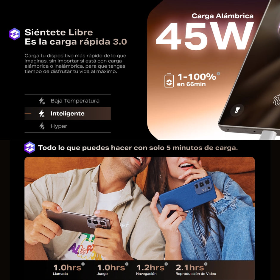 Celular Infinix Note 50S 5G 256GB /8GB Violeta + Mi Band 9 Active Negro