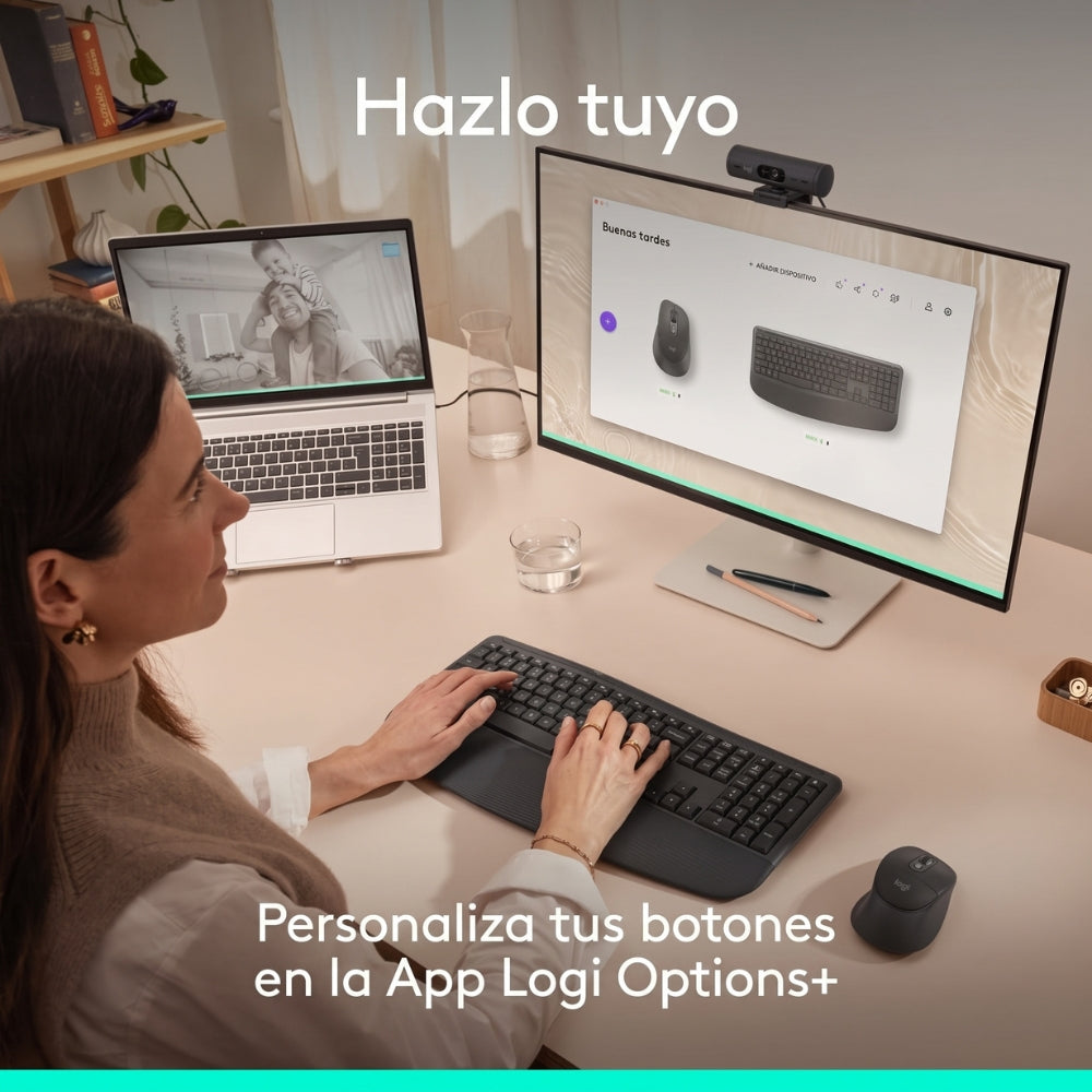 Combo Teclado y Mouse Inalámbrico Logitech Signature Comfort Plus MK880 Bluetooth Diseño Ergonómico