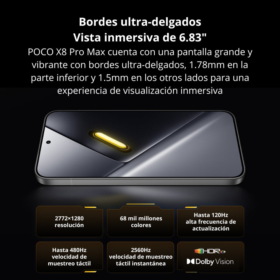 Celular Xiaomi POCO X8 Pro Max 5G Dual SIM AMOLED 6.83” 512GB/12GB 50MP OIS 8500mAh/100W IP68 - Negro