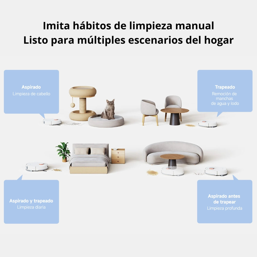Aspiradora y Trapeadora Inteligente Xiaomi Robot Vacuum H40 con Estación, 10000Pa, 5200mAh