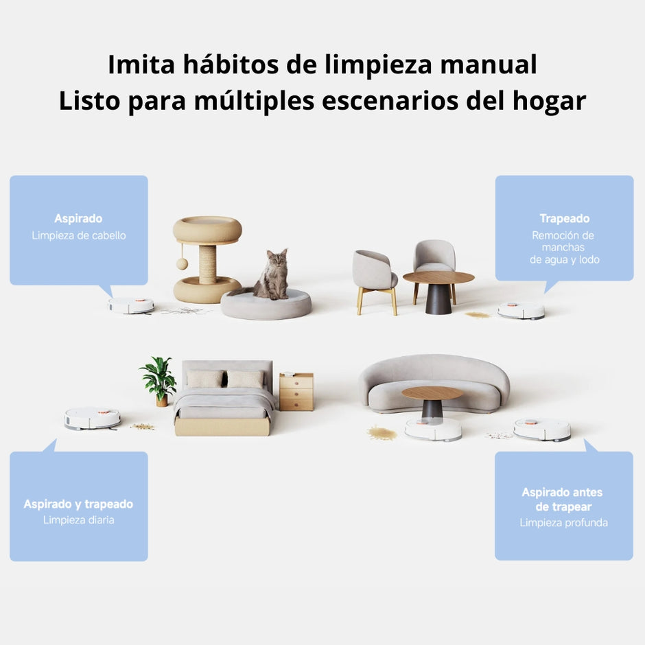 Aspiradora y Trapeadora Inteligente Xiaomi Robot Vacuum H40 con Estación, 10000Pa, 5200mAh