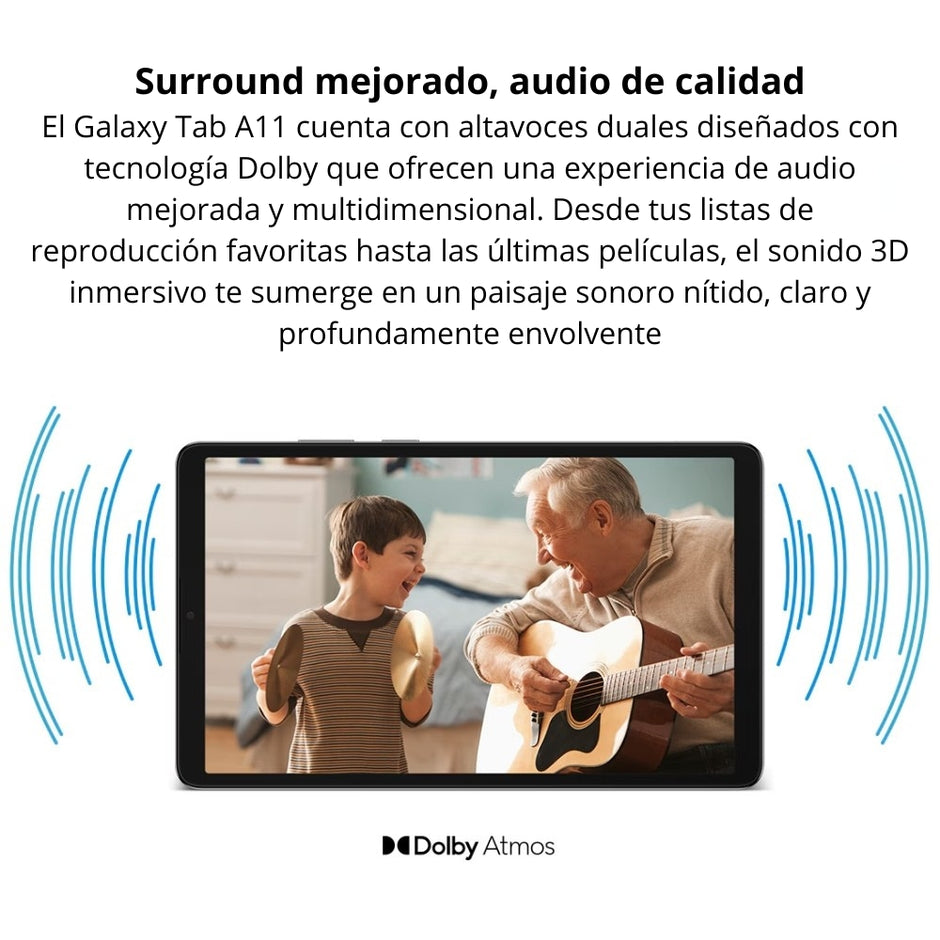 Tablet Samsung Galaxy Tab A11 Wi-Fi Pantalla 8.7” 90Hz 128GB/8GB 8MP 5100mAh - Gris