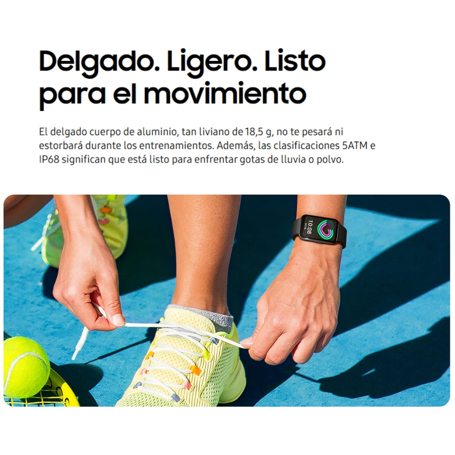 Smart Band Samsung Galaxy Fit3 AMOLED 1.6” Aluminio 5ATM+IP68 Batería 13 Días Caídas/Sueño - Gris