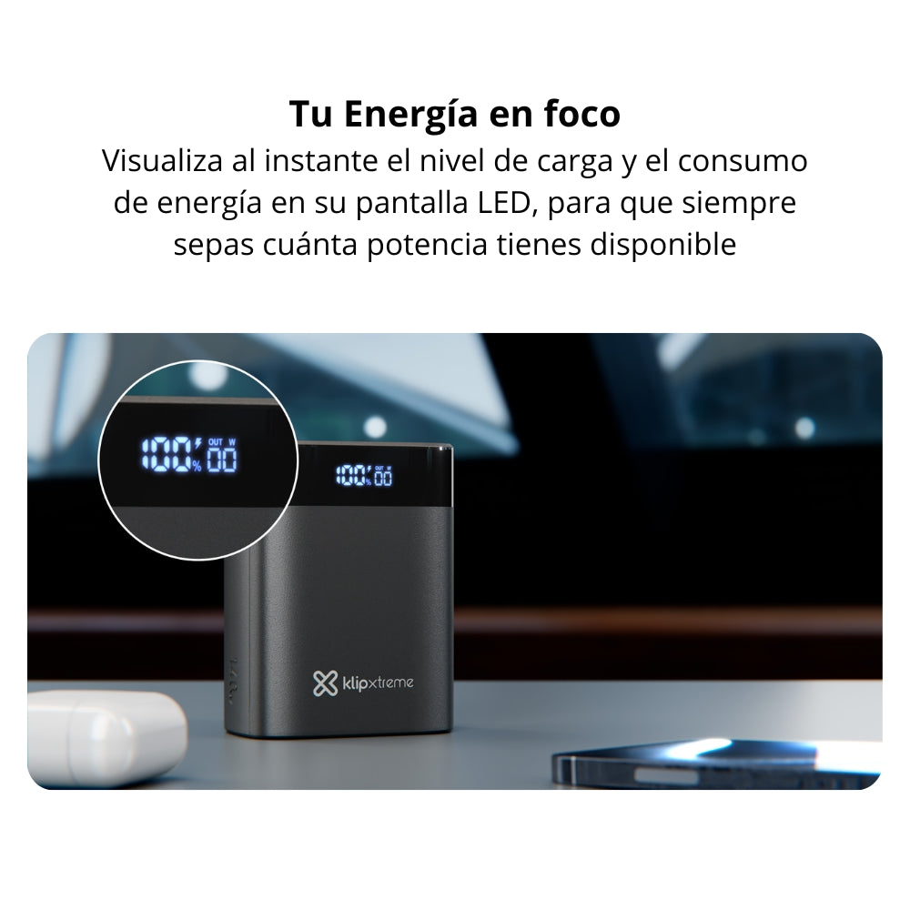 Batería Power Bank Klip Xtreme PowerCell KPB-850 | 30.000mAh Carga Rápida 140W 2xUSB-C PD + USB-A QC 3.0
