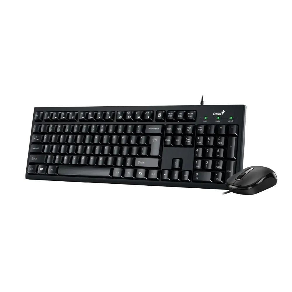 Combo Teclado Multimedia y Mouse Optico Genius KM-100SE AI Copilot - Negro