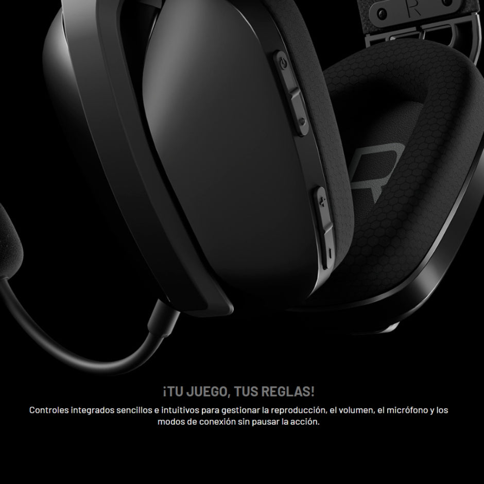 Diadema Gamer Primus Arcus 360BT PBH‑360 con Bluetooth 5.3 y 2.4GHz, Micrófono Desmontable Pro Negro