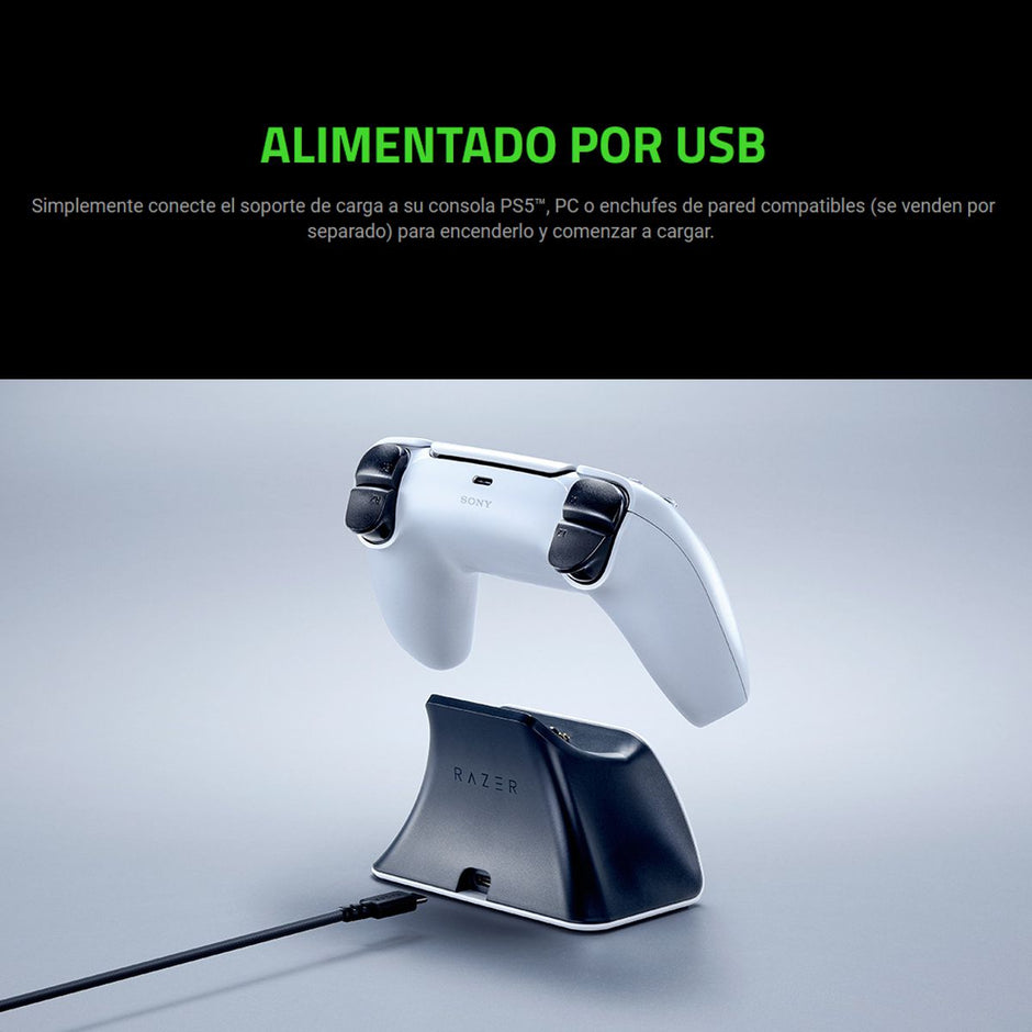 Razer Quick Charging Stand, Base Carga Rápida Mando Ps5, Red
