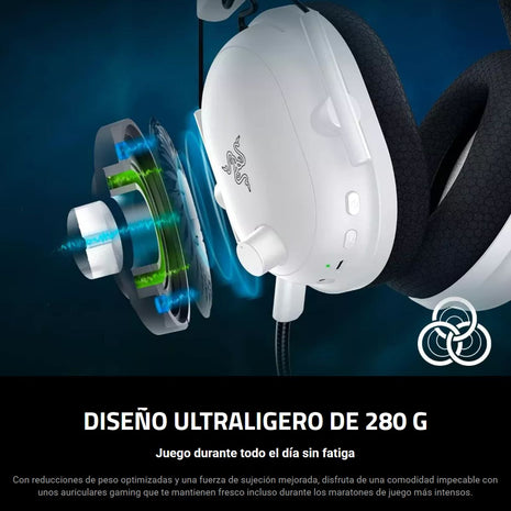 Razer Blackshark V2 HyperSpeed Wireless Audífonos Gamer Inalámbricos con THX Audio Espacial, Blanco