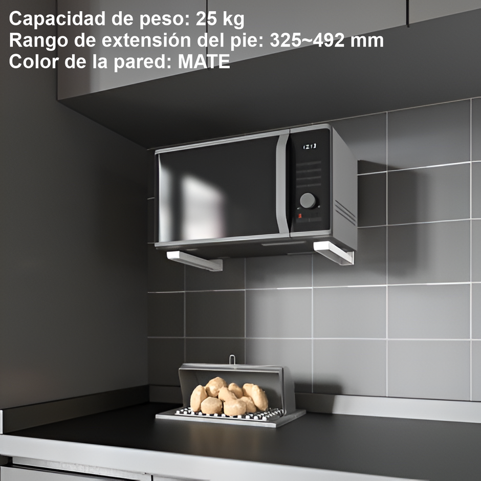 Soporte De Pared Para Horno / Microondas, Techgo Sph1 Negro