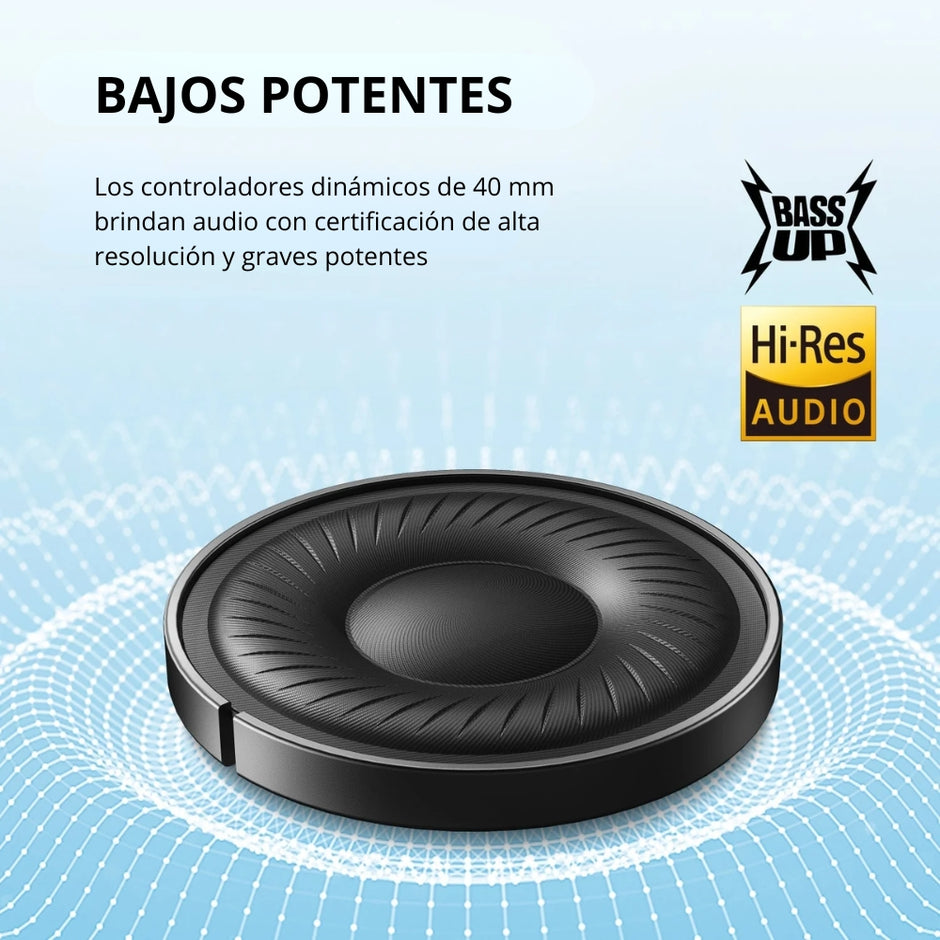 Audífonos Diadema Bluetooth Soundcore Q20i Cancelación Ruido Híbrida Hi-Res Batería ANC 40h/60h - Negro