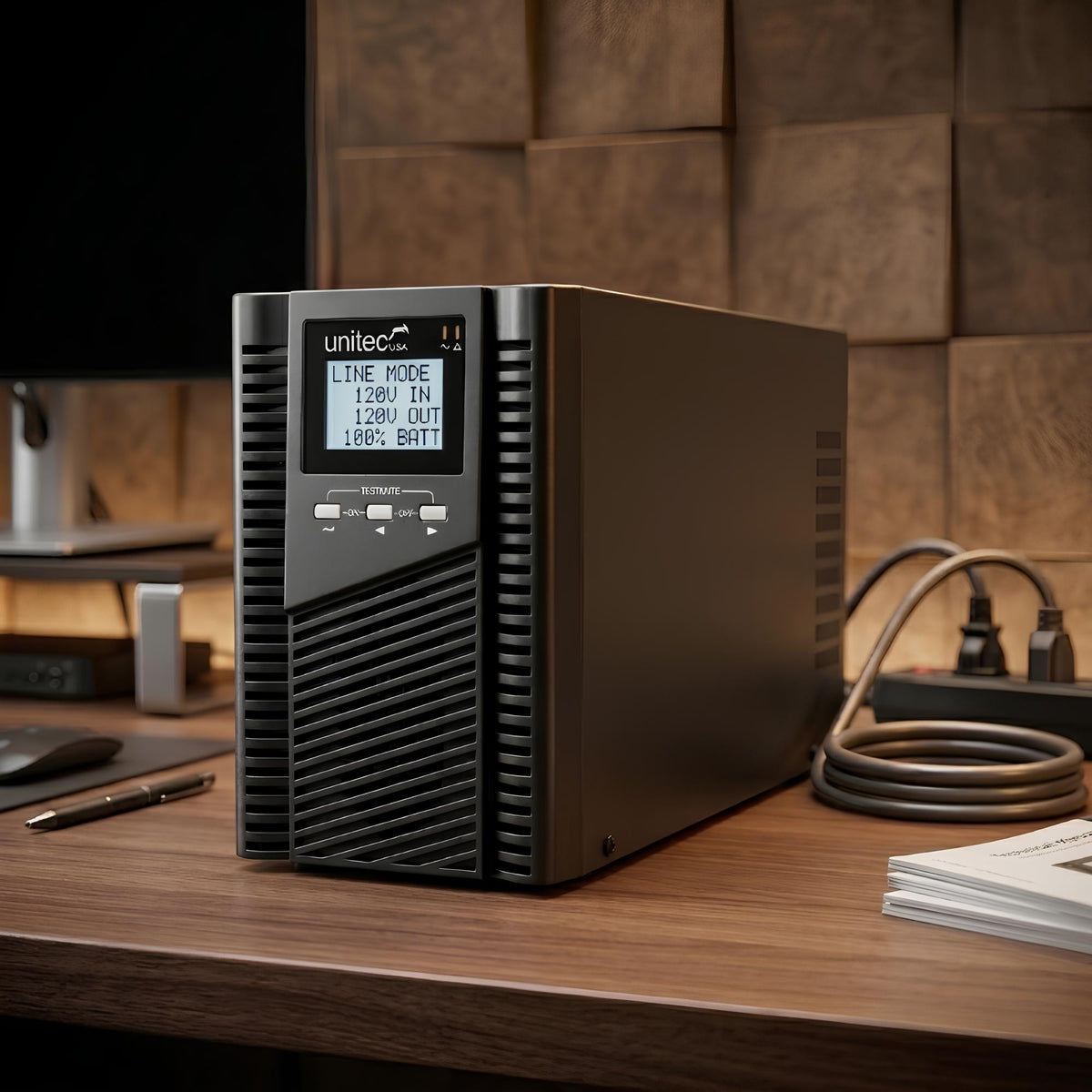 UPS Online Unitec UN-900 2000VA 1800W Doble Conversión LCD USB RS232 con 6 Tomas NEMA