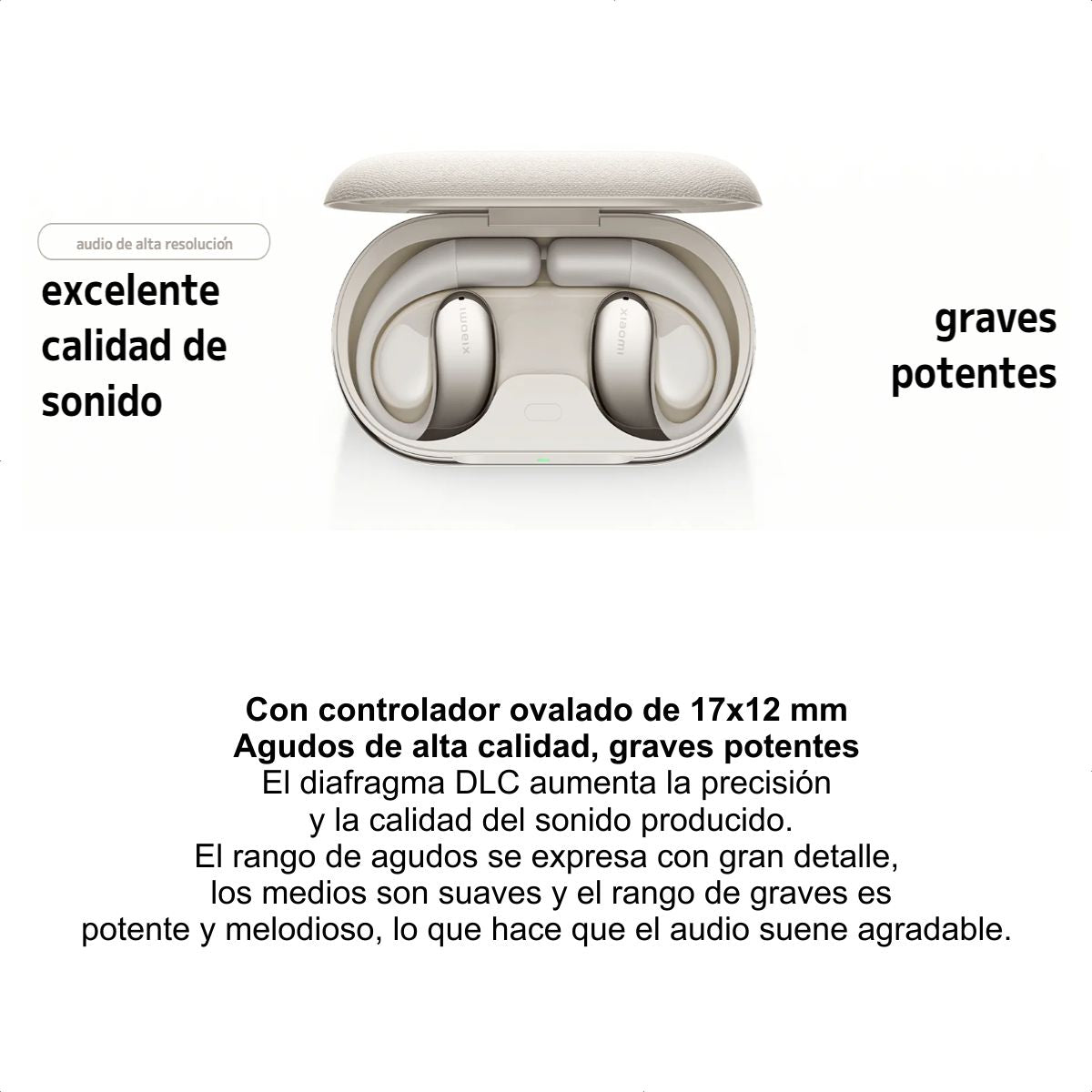 Xiaomi OpenWear Stereo Audífonos Inalámbricos de Diseño Abierto con Audio LHDC Color Beige