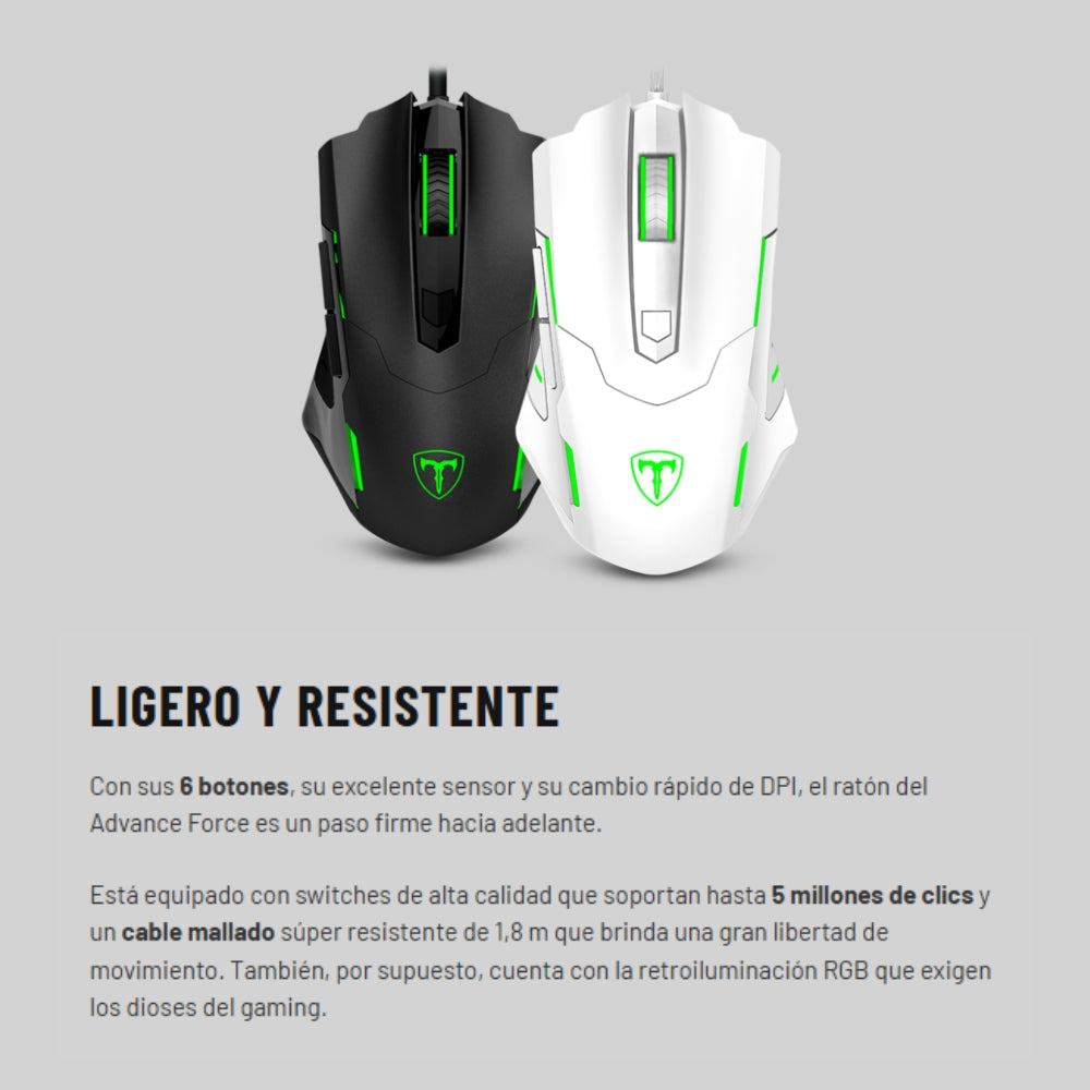 T-dagger Combo Gamer Advance Force TGS-005 LIT Teclado Mecánico Compacto + Mouse Gamer RGB