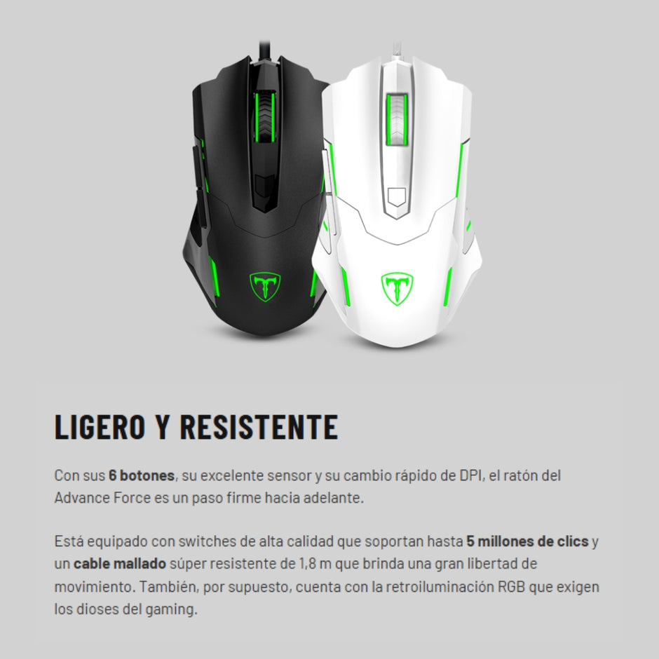 T-dagger Combo Gamer Advance Force TGS-005 LIT Teclado Mecánico Compacto + Mouse Gamer RGB