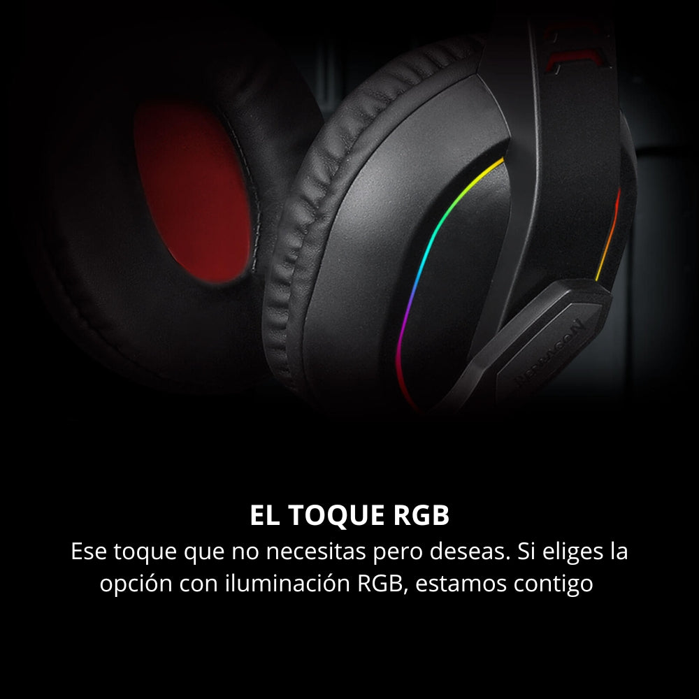 Audífonos Diadema Gamer Redragon H120 Ares RGB Micrófono Abatible Control de Volumen Conector 3.5mm USB