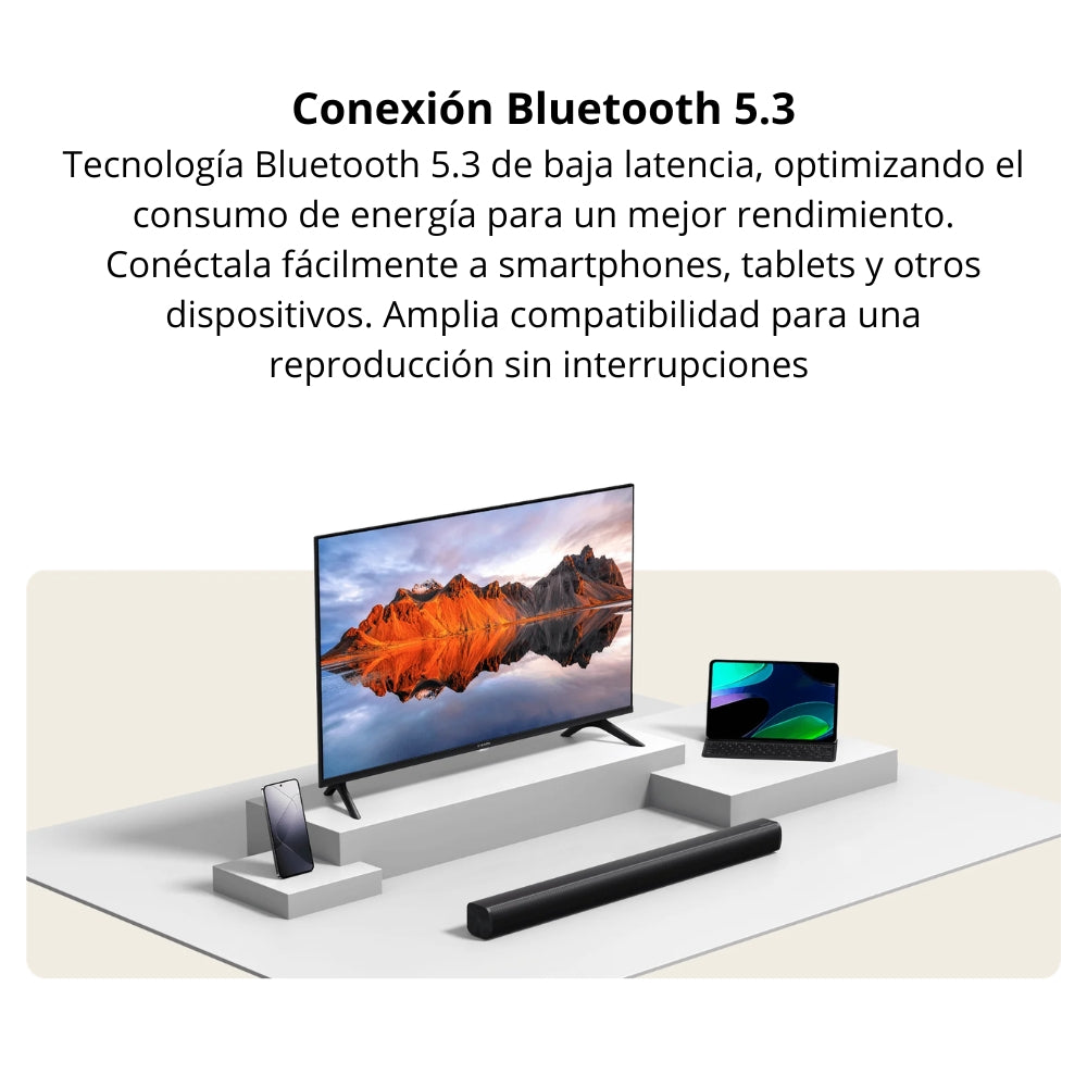 Barra de Sonido Xiaomi Soundbar 2.0CH de 30W, Bluetooth 5.3, Entrada Óptica, SPDIF, AUX para TV y PC