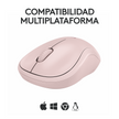 Logitech M240 Silent Ratón Bluetooth Inalámbrico 90% Más Silencioso Compacto y Cómodo - Rosa