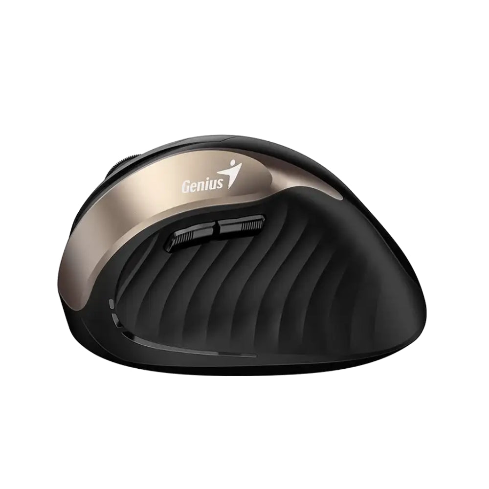 Mouse Vertical Genius Ergo 8250s Inalámbrico 6 Botones, Negro-dorado