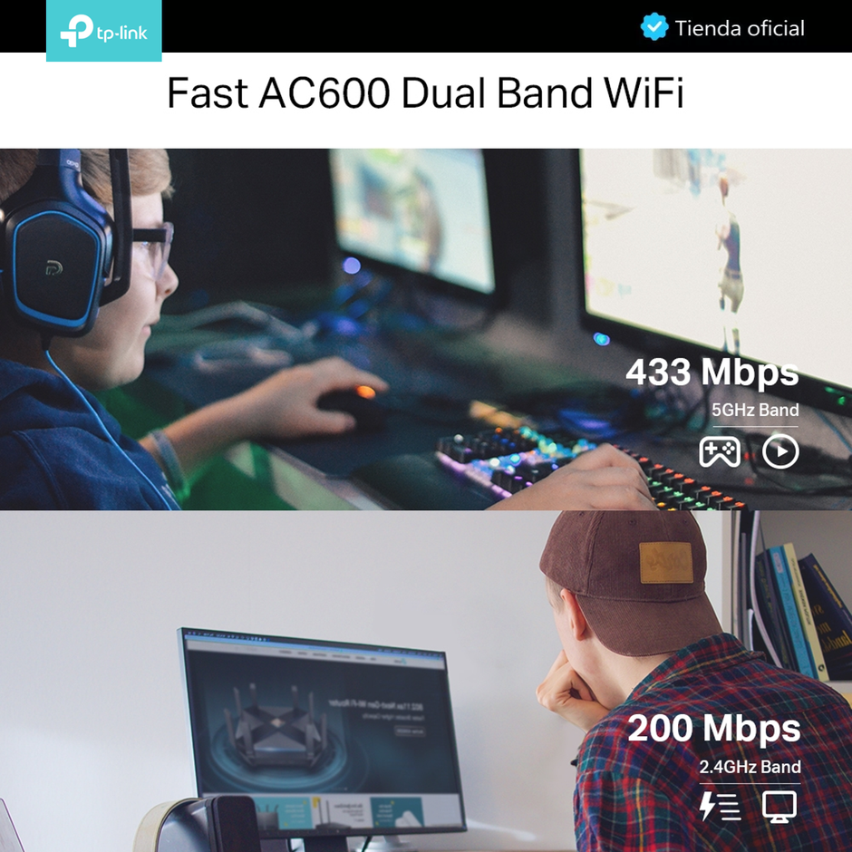 Tp-link, Tarjeta De Red Pci-e Wifi Dualband Ac600 Archer T2e