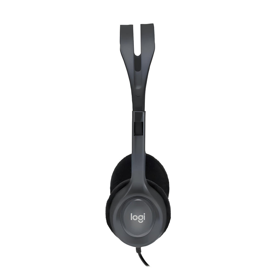 Audífonos Diadema Logitech H111 Estéreo Micrófono Reducción Ruido Conector 3.5mm PC Tablet Celular - Gris
