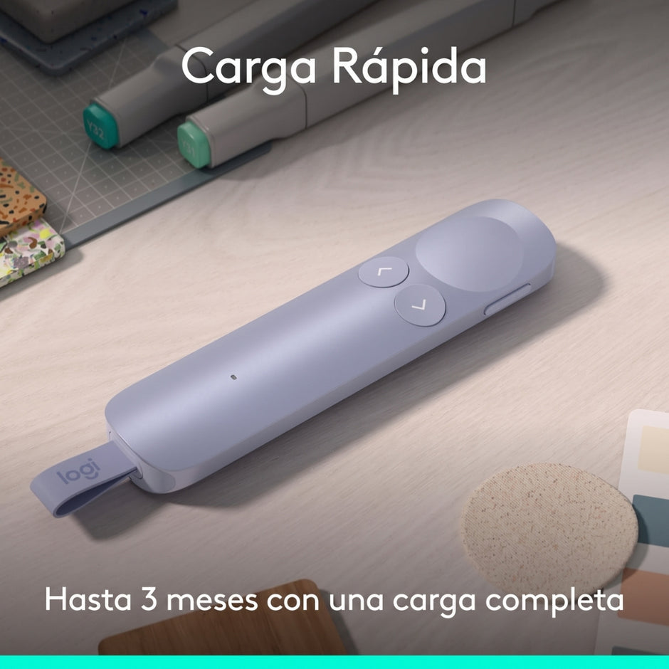 Presentador Inalambrico Logitech Spotlight 2 BT, USB-C - Lila